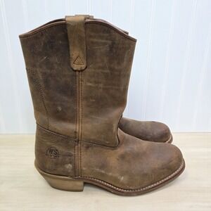 Work N Sport Roper Brown Leather Work Biker Men Boots Pull On Size 11 EE